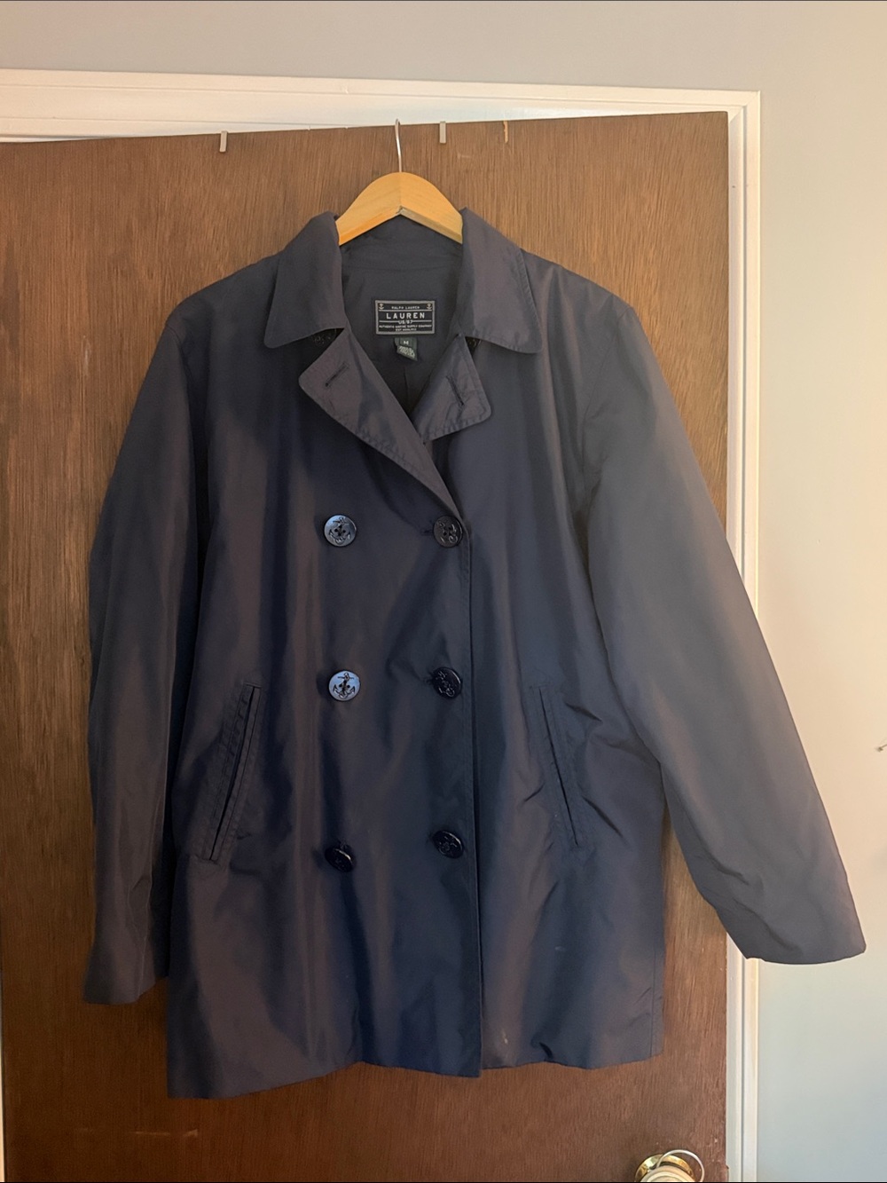 Lauren Ralph Lauren Navy Double-Breasted Pea Coat (raincoat)